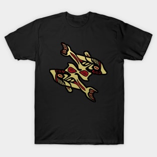 Black and Gold Dolphin Symbol T-Shirt